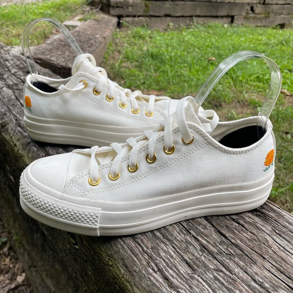 Converse All Star Platform Lift Off White Sneakers Size 8 - Picture 2 of 16